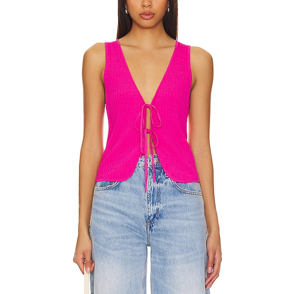 Show Me Your Mumu 'Time Out' Pink Tie Top Size M - NWT